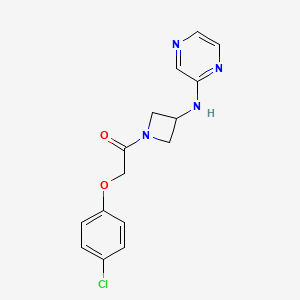 2-(4-Chlorophenoxy)-1-(3-(pyrazin-2-ylamino)azetidin-1-yl)ethan-1-one