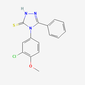 molecular formula C15H12ClN3OS B2873355 4-(3-chloro-4-methoxyphenyl)-5-phenyl-4H-1,2,4-triazole-3-thiol CAS No. 721916-33-2