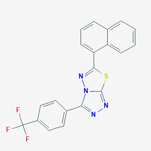 molecular formula C20H11F3N4S B287336 6-(1-Naphthyl)-3-[4-(trifluoromethyl)phenyl][1,2,4]triazolo[3,4-b][1,3,4]thiadiazole 
