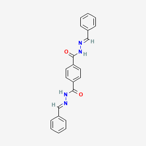 molecular formula C22H18N4O2 B2873363 N'1,N'4-dibenzylideneterephthalohydrazide CAS No. 29367-22-4