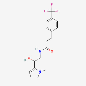 molecular formula C17H19F3N2O2 B2873367 N-(2-hydroxy-2-(1-methyl-1H-pyrrol-2-yl)ethyl)-3-(4-(trifluoromethyl)phenyl)propanamide CAS No. 1798675-05-4