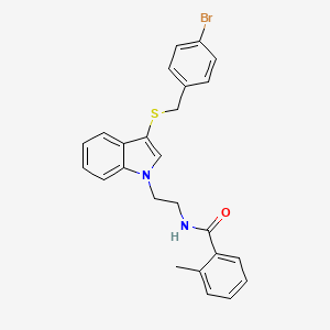 molecular formula C25H23BrN2OS B2873368 N-[2-[3-[(4-bromophenyl)methylsulfanyl]indol-1-yl]ethyl]-2-methylbenzamide CAS No. 532970-01-7
