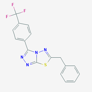 molecular formula C17H11F3N4S B287337 6-Benzyl-3-[4-(trifluoromethyl)phenyl][1,2,4]triazolo[3,4-b][1,3,4]thiadiazole 
