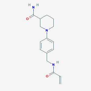 molecular formula C16H21N3O2 B2873370 1-[4-[(Prop-2-enoylamino)methyl]phenyl]piperidine-3-carboxamide CAS No. 2305413-94-7