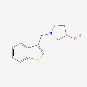 molecular formula C13H15NOS B2873372 1-(Benzo[b]thiophen-3-ylmethyl)pyrrolidin-3-ol CAS No. 1341525-13-0