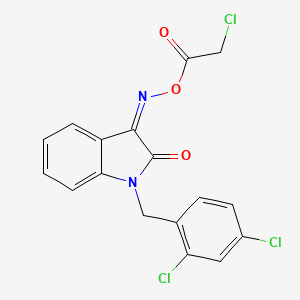 molecular formula C17H11Cl3N2O3 B2873373 [(Z)-[1-[(2,4-dichlorophenyl)methyl]-2-oxoindol-3-ylidene]amino] 2-chloroacetate CAS No. 303996-99-8