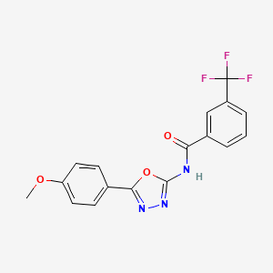 molecular formula C17H12F3N3O3 B2873374 N-(5-(4-methoxyphenyl)-1,3,4-oxadiazol-2-yl)-3-(trifluoromethyl)benzamide CAS No. 865286-59-5