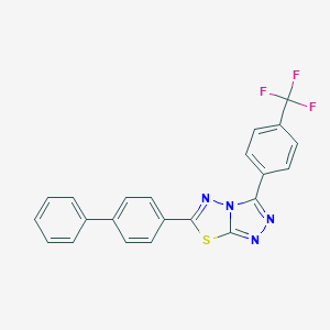 molecular formula C22H13F3N4S B287338 6-[1,1'-Biphenyl]-4-yl-3-[4-(trifluoromethyl)phenyl][1,2,4]triazolo[3,4-b][1,3,4]thiadiazole 
