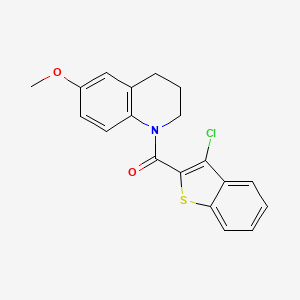 molecular formula C19H16ClNO2S B2873380 (3-chloro-1-benzothiophen-2-yl)-(6-methoxy-3,4-dihydro-2H-quinolin-1-yl)methanone CAS No. 216501-60-9