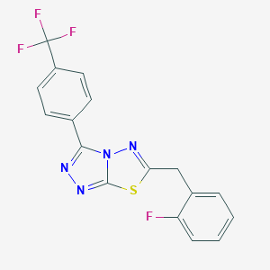 molecular formula C17H10F4N4S B287339 6-(2-Fluorobenzyl)-3-[4-(trifluoromethyl)phenyl][1,2,4]triazolo[3,4-b][1,3,4]thiadiazole 