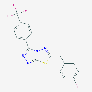 molecular formula C17H10F4N4S B287340 6-(4-Fluorobenzyl)-3-[4-(trifluoromethyl)phenyl][1,2,4]triazolo[3,4-b][1,3,4]thiadiazole 