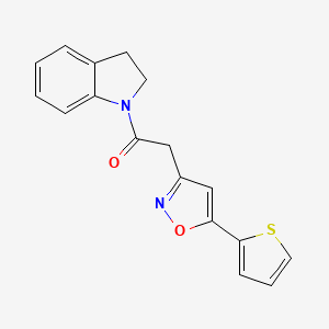 molecular formula C17H14N2O2S B2873413 1-(吲哚-1-基)-2-(5-(噻吩-2-基)异恶唑-3-基)乙酮 CAS No. 946284-49-7