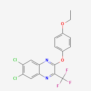 molecular formula C17H11Cl2F3N2O2 B2873415 6,7-二氯-2-(4-乙氧基苯氧基)-3-(三氟甲基)喹喔啉 CAS No. 478039-36-0