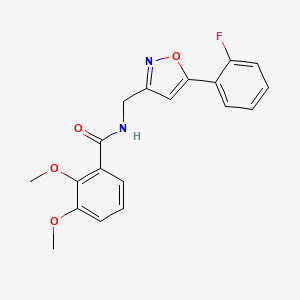 molecular formula C19H17FN2O4 B2873417 N-((5-(2-fluorophenyl)isoxazol-3-yl)methyl)-2,3-dimethoxybenzamide CAS No. 1211757-36-6