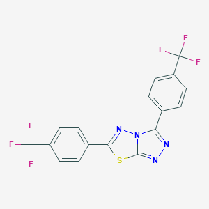molecular formula C17H8F6N4S B287342 3,6-Bis[4-(trifluoromethyl)phenyl][1,2,4]triazolo[3,4-b][1,3,4]thiadiazole 
