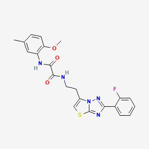 N1-(2-(2-(2-fluorophenyl)thiazolo[3,2-b][1,2,4]triazol-6-yl)ethyl)-N2-(2-methoxy-5-methylphenyl)oxalamide