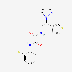 N1-(2-(1H-pyrazol-1-yl)-2-(thiophen-3-yl)ethyl)-N2-(2-(methylthio)phenyl)oxalamide