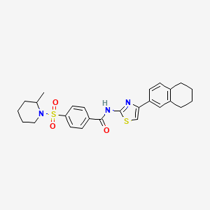 4-((2-methylpiperidin-1-yl)sulfonyl)-N-(4-(5,6,7,8-tetrahydronaphthalen-2-yl)thiazol-2-yl)benzamide