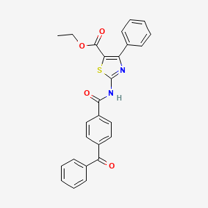 molecular formula C26H20N2O4S B2873446 2-[(4-苯甲酰苯甲酰)氨基]-4-苯基-1,3-噻唑-5-甲酸乙酯 CAS No. 312605-06-4