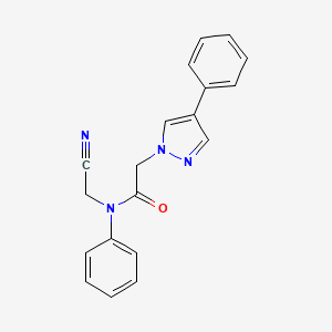 molecular formula C19H16N4O B2873458 N-(cyanomethyl)-N-phenyl-2-(4-phenyl-1H-pyrazol-1-yl)acetamide CAS No. 1333767-65-9