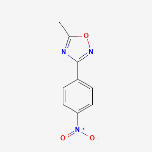 molecular formula C9H7N3O3 B2873459 5-Methyl-3-(4-nitrophenyl)-1,2,4-oxadiazole CAS No. 25283-96-9