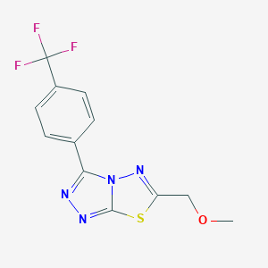 molecular formula C12H9F3N4OS B287347 Methyl {3-[4-(trifluoromethyl)phenyl][1,2,4]triazolo[3,4-b][1,3,4]thiadiazol-6-yl}methyl ether 