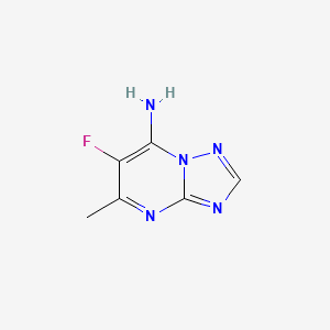 molecular formula C6H6FN5 B2873475 6-Fluoro-5-methyl-[1,2,4]triazolo[1,5-a]pyrimidin-7-amine CAS No. 2580185-43-7