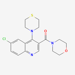 molecular formula C18H20ClN3O2S B2873481 [6-Chloro-4-(thiomorpholin-4-yl)quinolin-3-yl](morpholin-4-yl)methanone CAS No. 1326844-98-7