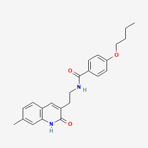 molecular formula C23H26N2O3 B2873490 4-butoxy-N-(2-(7-methyl-2-oxo-1,2-dihydroquinolin-3-yl)ethyl)benzamide CAS No. 851405-22-6