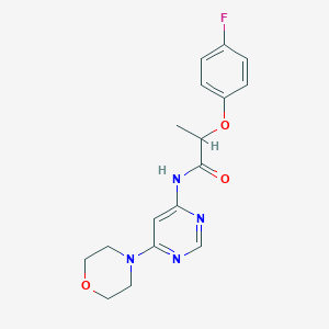 molecular formula C17H19FN4O3 B2873498 2-(4-fluorophenoxy)-N-(6-morpholinopyrimidin-4-yl)propanamide CAS No. 1396760-21-6