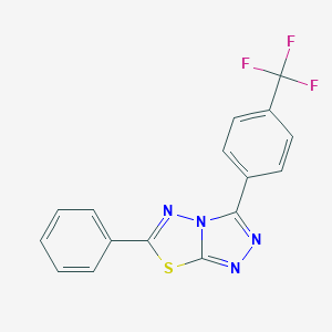 molecular formula C16H9F3N4S B287350 6-Phenyl-3-[4-(trifluoromethyl)phenyl][1,2,4]triazolo[3,4-b][1,3,4]thiadiazole 