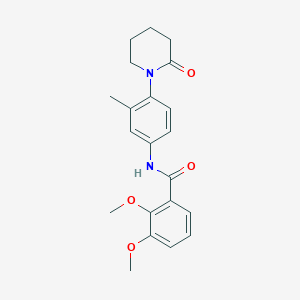 molecular formula C21H24N2O4 B2873505 2,3-dimethoxy-N-[3-methyl-4-(2-oxopiperidin-1-yl)phenyl]benzamide CAS No. 941978-43-4