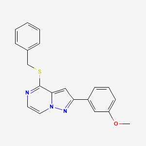 molecular formula C20H17N3OS B2873506 4-(Benzylthio)-2-(3-methoxyphenyl)pyrazolo[1,5-a]pyrazine CAS No. 1207013-54-4