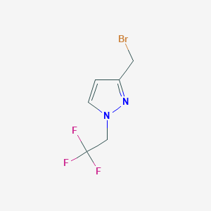 molecular formula C6H6BrF3N2 B2873509 3-(bromomethyl)-1-(2,2,2-trifluoroethyl)-1H-pyrazole CAS No. 2138384-32-2