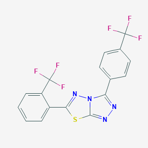 molecular formula C17H8F6N4S B287351 6-[2-(Trifluoromethyl)phenyl]-3-[4-(trifluoromethyl)phenyl][1,2,4]triazolo[3,4-b][1,3,4]thiadiazole 