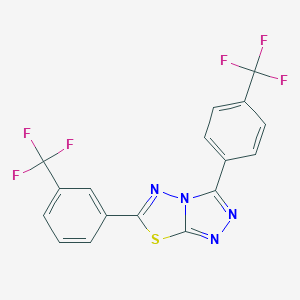 molecular formula C17H8F6N4S B287354 6-[3-(Trifluoromethyl)phenyl]-3-[4-(trifluoromethyl)phenyl][1,2,4]triazolo[3,4-b][1,3,4]thiadiazole 