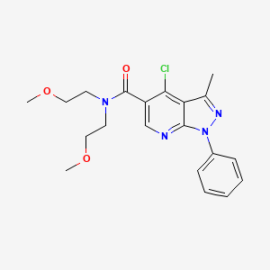 molecular formula C20H23ClN4O3 B2873543 4-chloro-N,N-bis(2-methoxyethyl)-3-methyl-1-phenyl-1H-pyrazolo[3,4-b]pyridine-5-carboxamide CAS No. 923185-74-4