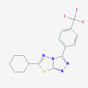 molecular formula C16H15F3N4S B287355 6-Cyclohexyl-3-[4-(trifluoromethyl)phenyl][1,2,4]triazolo[3,4-b][1,3,4]thiadiazole 