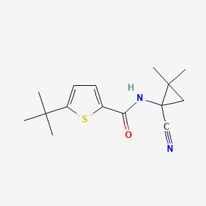 molecular formula C15H20N2OS B2873553 5-Tert-butyl-N-(1-cyano-2,2-dimethylcyclopropyl)thiophene-2-carboxamide CAS No. 2192231-34-6