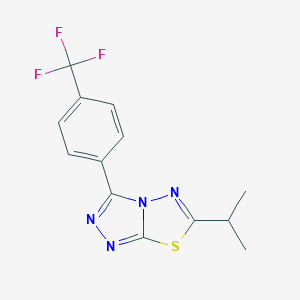 molecular formula C13H11F3N4S B287356 6-Isopropyl-3-[4-(trifluoromethyl)phenyl][1,2,4]triazolo[3,4-b][1,3,4]thiadiazole 