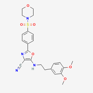 molecular formula C24H26N4O6S B2873564 5-{[2-(3,4-二甲氧基苯基)乙基]氨基}-2-[4-(吗啉-4-磺酰基)苯基]-1,3-恶唑-4-腈 CAS No. 941267-61-4