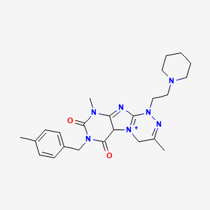 molecular formula C24H31N7O2 B2873567 3,9-dimethyl-7-[(4-methylphenyl)methyl]-1-[2-(piperidin-1-yl)ethyl]-1H,4H,6H,7H,8H,9H-[1,2,4]triazino[4,3-g]purine-6,8-dione CAS No. 919029-12-2