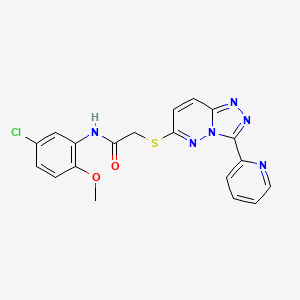 molecular formula C19H15ClN6O2S B2873582 N-(5-chloro-2-methoxyphenyl)-2-((3-(pyridin-2-yl)-[1,2,4]triazolo[4,3-b]pyridazin-6-yl)thio)acetamide CAS No. 868967-51-5