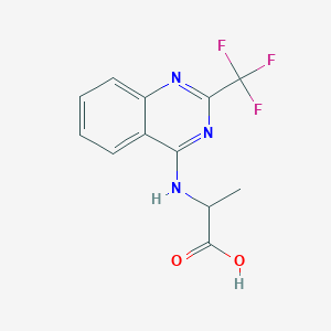 molecular formula C12H10F3N3O2 B2873586 2-{[2-(Trifluoromethyl)quinazolin-4-yl]amino}propanoic acid CAS No. 1017606-68-6