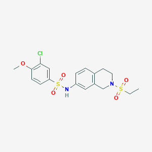 molecular formula C18H21ClN2O5S2 B2873588 3-chloro-N-(2-(ethylsulfonyl)-1,2,3,4-tetrahydroisoquinolin-7-yl)-4-methoxybenzenesulfonamide CAS No. 954606-49-6