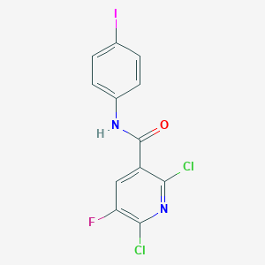 molecular formula C12H6Cl2FIN2O B287359 2,6-dichloro-5-fluoro-N-(4-iodophenyl)nicotinamide 