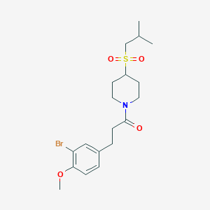 molecular formula C19H28BrNO4S B2873610 3-(3-Bromo-4-methoxyphenyl)-1-(4-(isobutylsulfonyl)piperidin-1-yl)propan-1-one CAS No. 1797016-57-9
