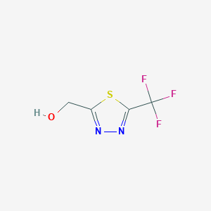 molecular formula C4H3F3N2OS B2873623 [5-(Trifluoromethyl)-1,3,4-thiadiazol-2-YL]methanol CAS No. 1823329-50-5