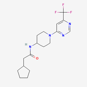 molecular formula C17H23F3N4O B2873634 2-环戊基-N-(1-(6-(三氟甲基)嘧啶-4-基)哌啶-4-基)乙酰胺 CAS No. 2034465-87-5