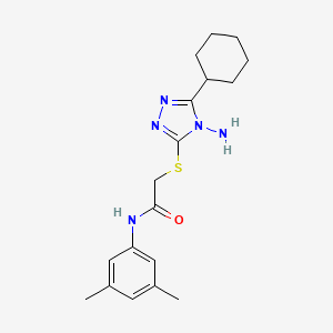 molecular formula C18H25N5OS B2873635 2-[(4-氨基-5-环己基-1,2,4-三唑-3-基)硫代]-N-(3,5-二甲基苯基)乙酰胺 CAS No. 578736-54-6